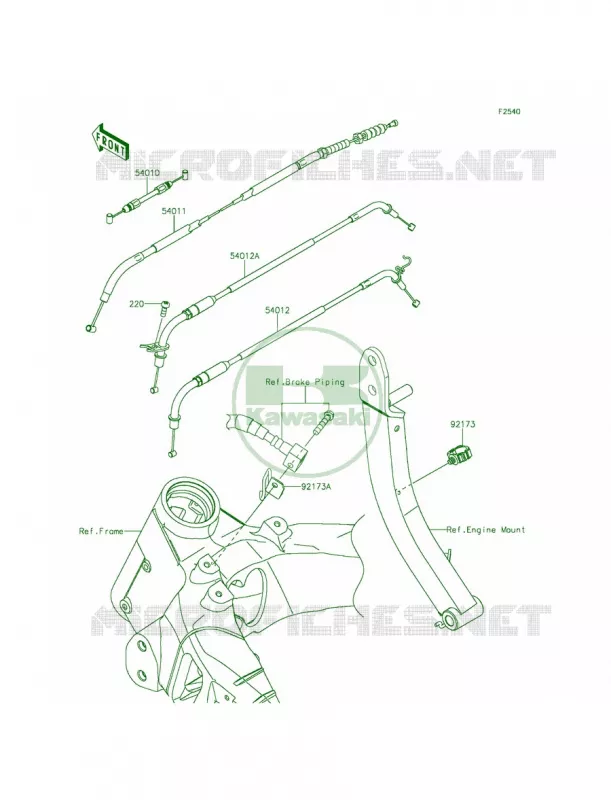 Cables Kawasaki MOTOS 1000 2014 Z1000 ABS  ZR1000GEFA