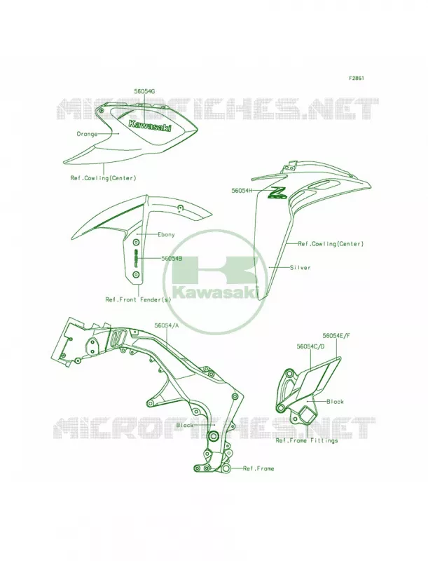 DecalsOrangeGEF Kawasaki MOTOS 1000 2014 Z1000 ABS  ZR1000GEFA