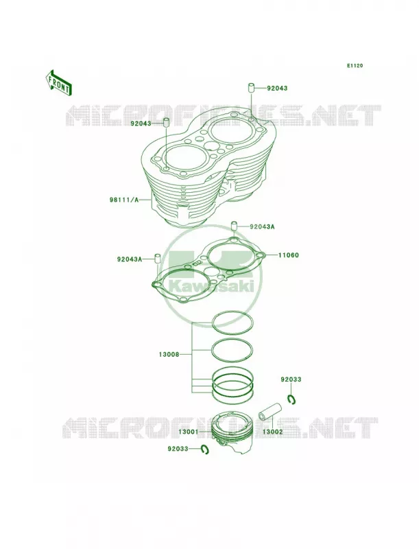 CylinderPistons Kawasaki MOTOS 800 2014 W800  EJ800AEF
