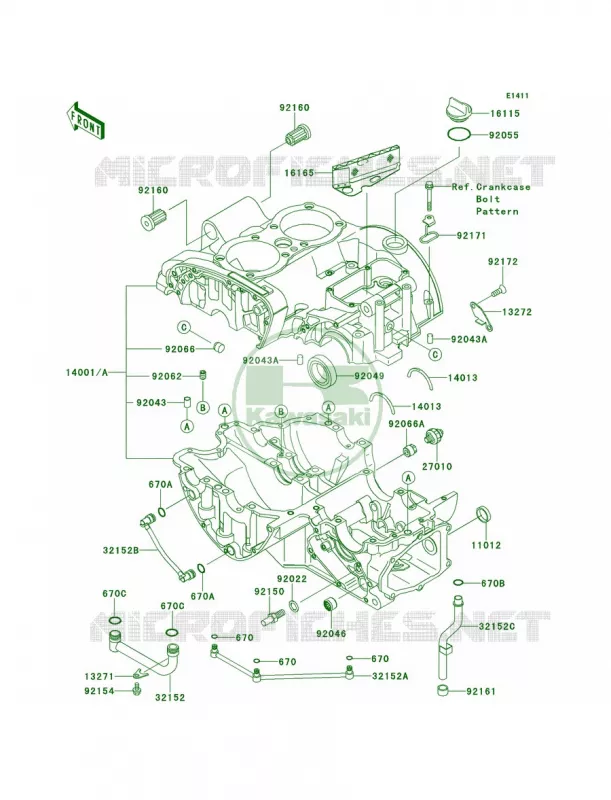 Crankcase Kawasaki MOTOS 800 2014 W800  EJ800AEFA