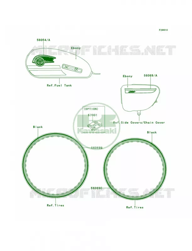 DecalsEbonyAEFA Kawasaki MOTOS 800 2014 W800  EJ800AEFA