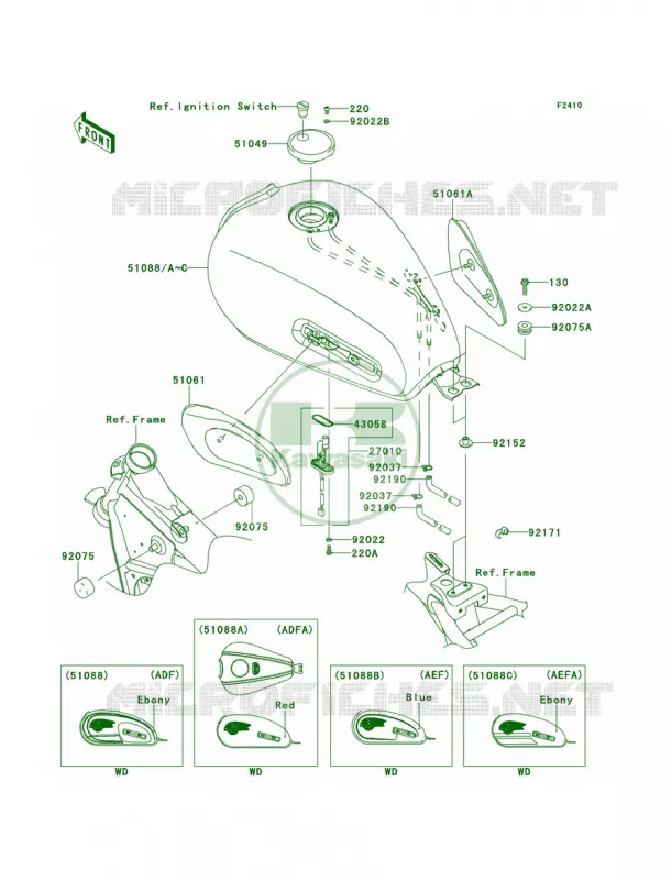 Fuel Tank Kawasaki MOTOS 800 2014 W800  EJ800AEFA