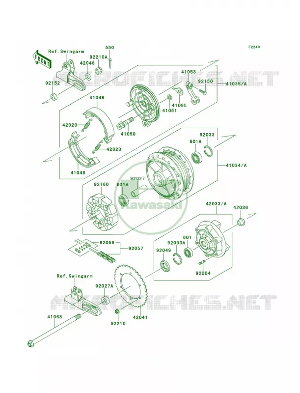Rear Hub Kawasaki MOTOS 800 2014 W800  EJ800AEFA