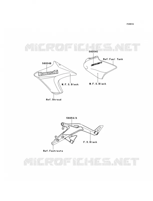 DecalsP.F.S.WhiteEEF Kawasaki MOTOS 650 2014 ER-6n  ER650EEF