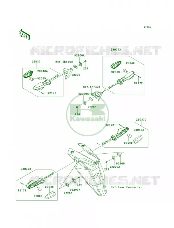 Turn Signals Kawasaki MOTOS 650 2014 ER-6n  ER650EEF