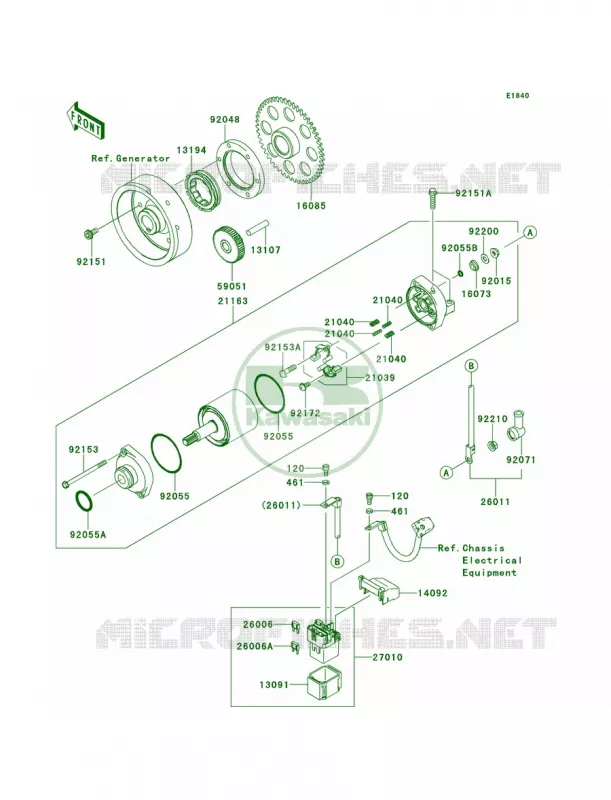 Starter Motor Kawasaki MOTOS 100 2014 Versys 1000  KLZ1000AEF
