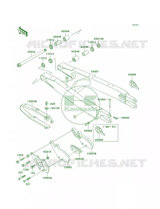 Swingarm Kawasaki MOTOS 300 2000 KLX300R  KLX300-A5