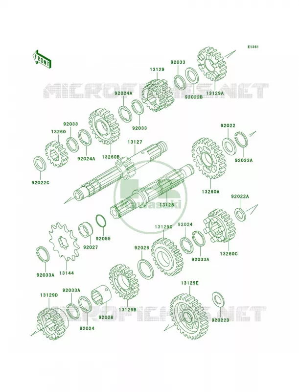 Transmission Kawasaki MOTOS 300 2000 KLX300R  KLX300-A5