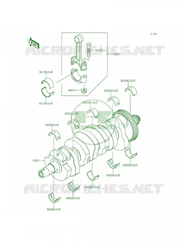 Crankshaft Kawasaki MOTOS 800 2014 ZR800  ZR800AEF
