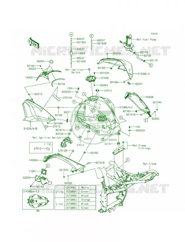 Fuel TankADSAEF Kawasaki MOTOS 800 2014 ZR800  ZR800AEF