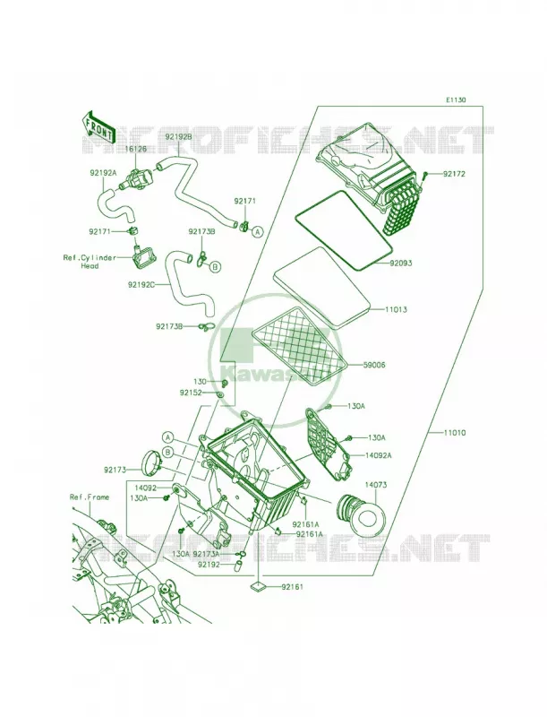 Air Cleaner Kawasaki MOTOS 250 2014 Z250SL  BR250FEF