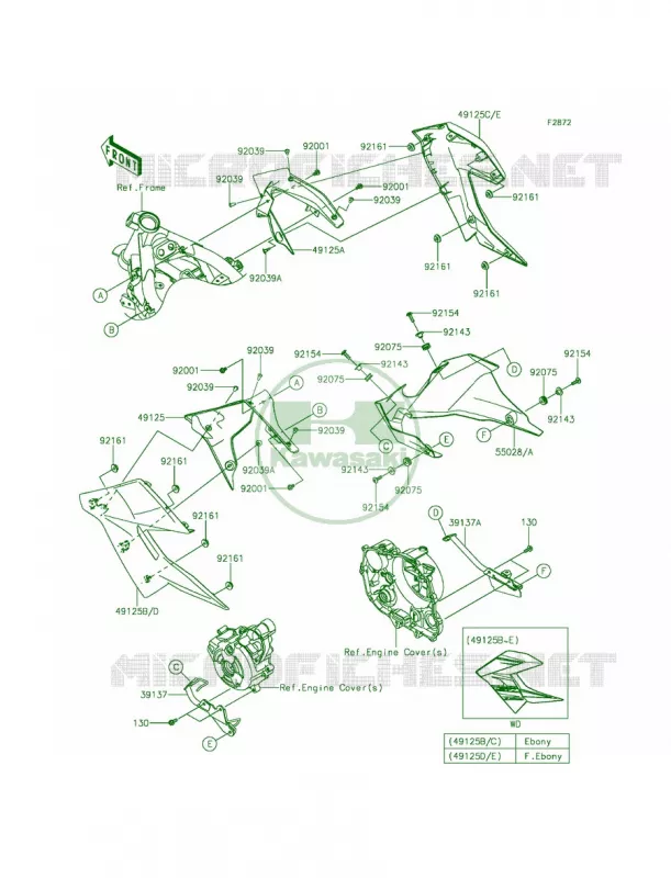 Cowling Lowers Kawasaki MOTOS 250 2014 Z250SL  BR250FEF