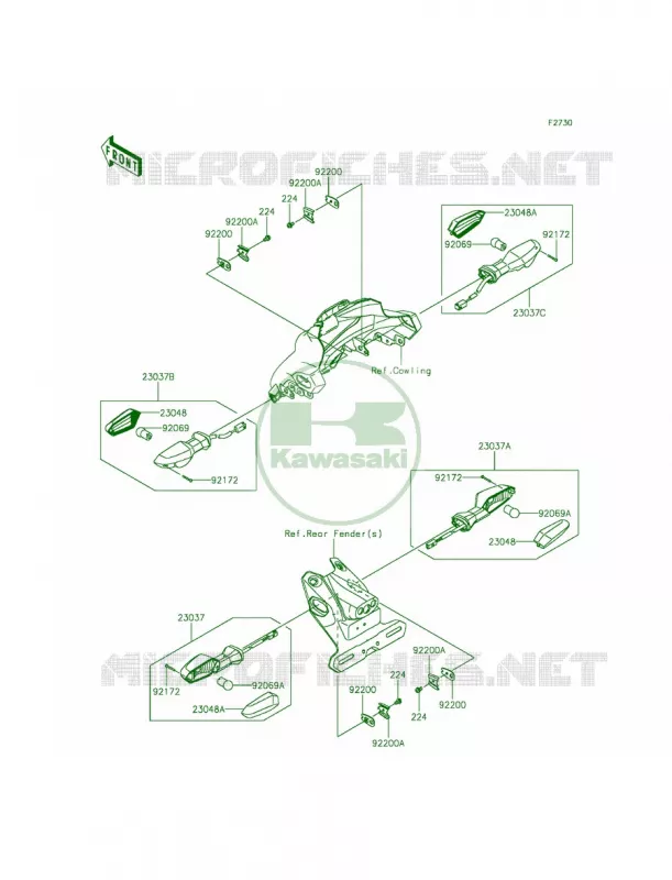 Turn Signals Kawasaki MOTOS 250 2014 Z250SL  BR250FEF