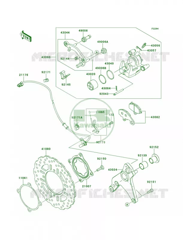 Rear Brake Kawasaki MOTOS 1000 2013 Ninja 1000 ABS  ZX1000HDF