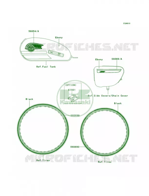 DecalsEbonyAEFA Kawasaki MOTOS 800 2013 W800   EJ800ADF