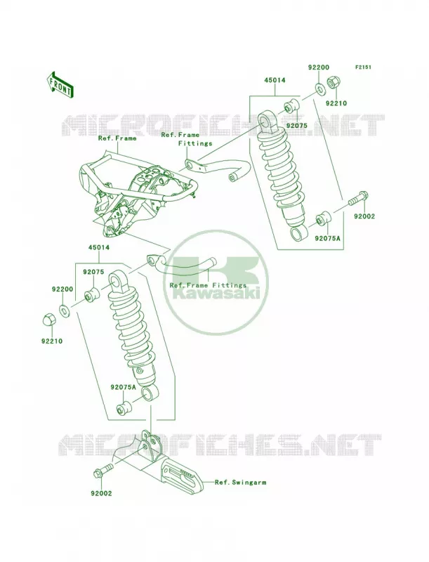 SuspensionShock Absorber Kawasaki MOTOS 800 2013 W800   EJ800ADF
