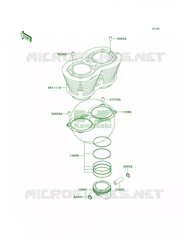 CylinderPistons Kawasaki MOTOS 800 2013 W800   EJ800ADFA