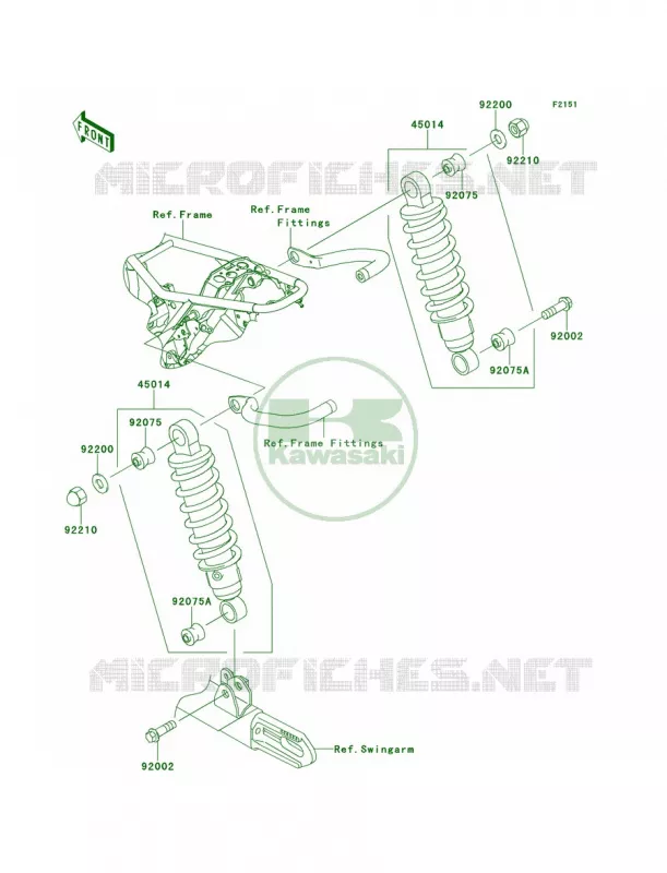 SuspensionShock Absorber Kawasaki MOTOS 800 2013 W800   EJ800ADFA