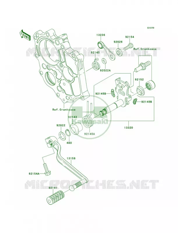Gear Change Mechanism Kawasaki MOTOS 650 2013 ER-6n  ER650EDS