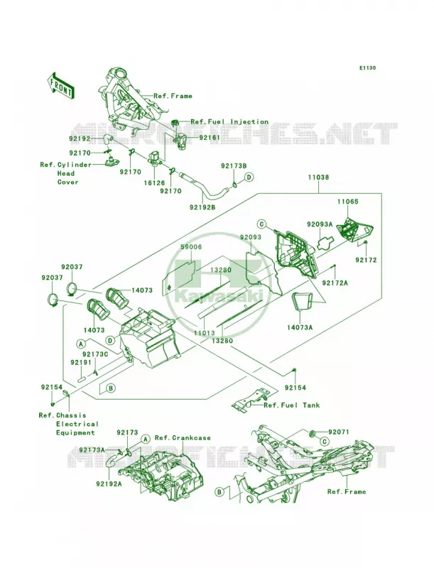 Air Cleaner Kawasaki MOTOS 300 2013 Ninja 300   EX300BDF
