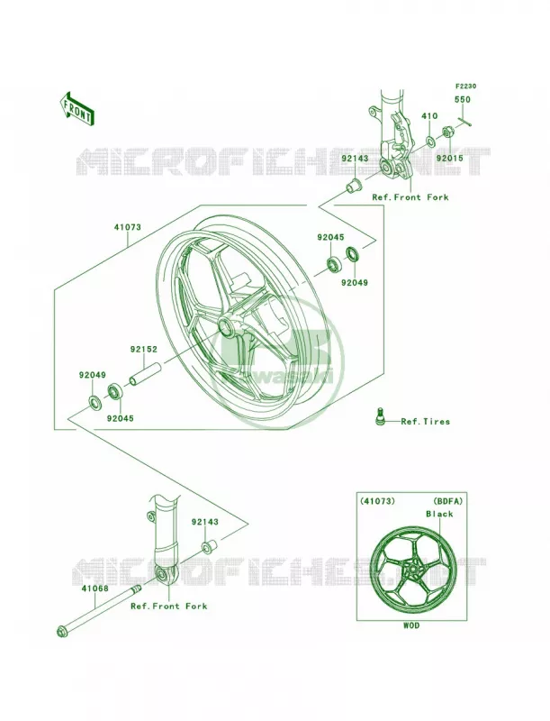 Front WheelBDF-BEF Kawasaki MOTOS 300 2013 Ninja 300   EX300BDF