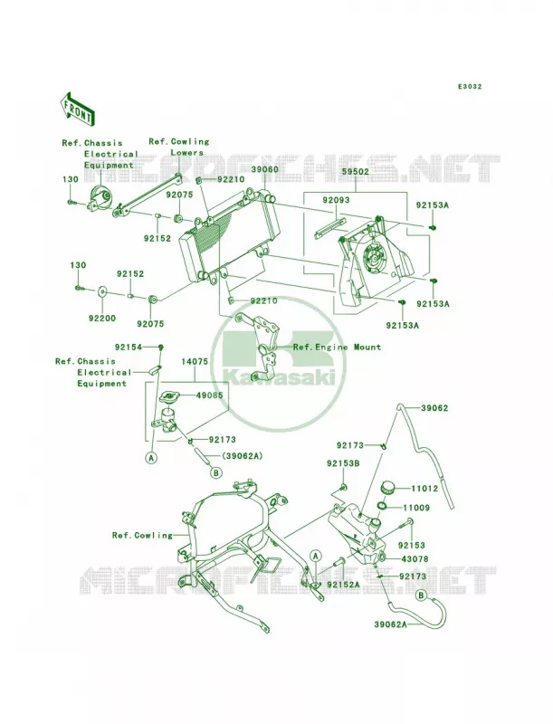 Radiator Kawasaki MOTOS 300 2013 Ninja 300   EX300BDF