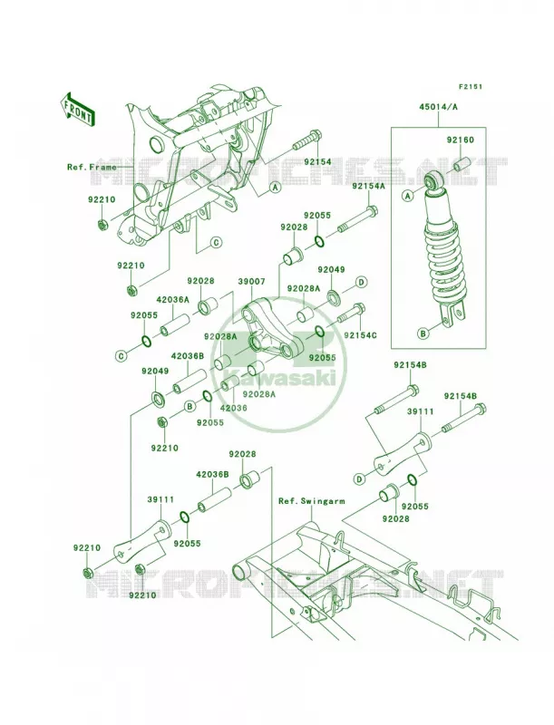 SuspensionShock Absorber Kawasaki MOTOS 300 2013 Ninja 300   EX300BDF