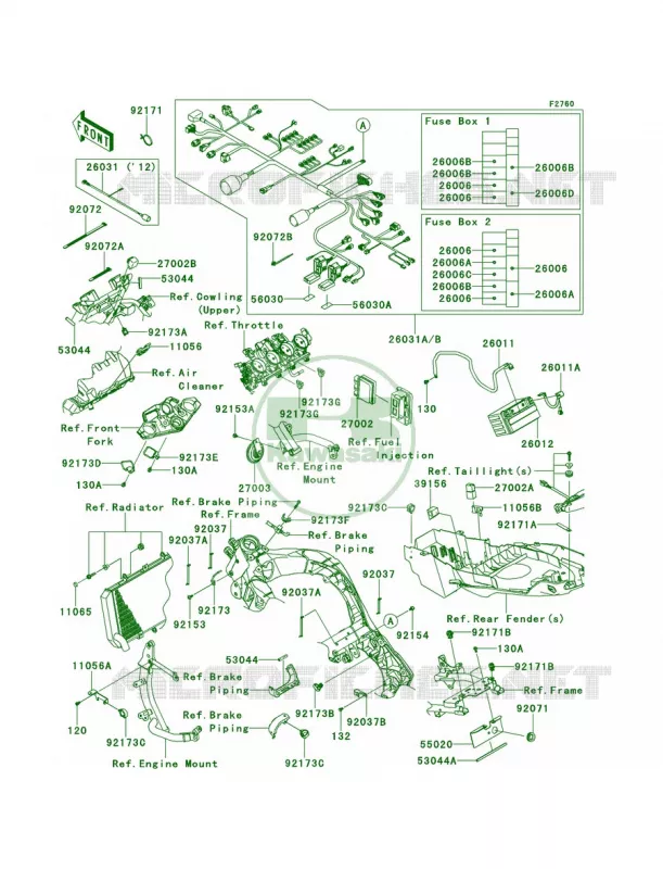 Chassis Electrical Equipment Kawasaki MOTOS 100 2013 Versys 1000   KLZ1000ADF