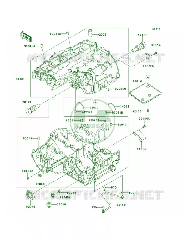 Crankcase Kawasaki MOTOS 100 2013 Versys 1000   KLZ1000ADF