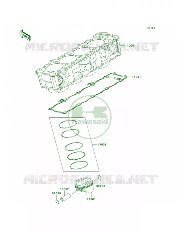 CylinderPistons Kawasaki MOTOS 100 2013 Versys 1000   KLZ1000ADF