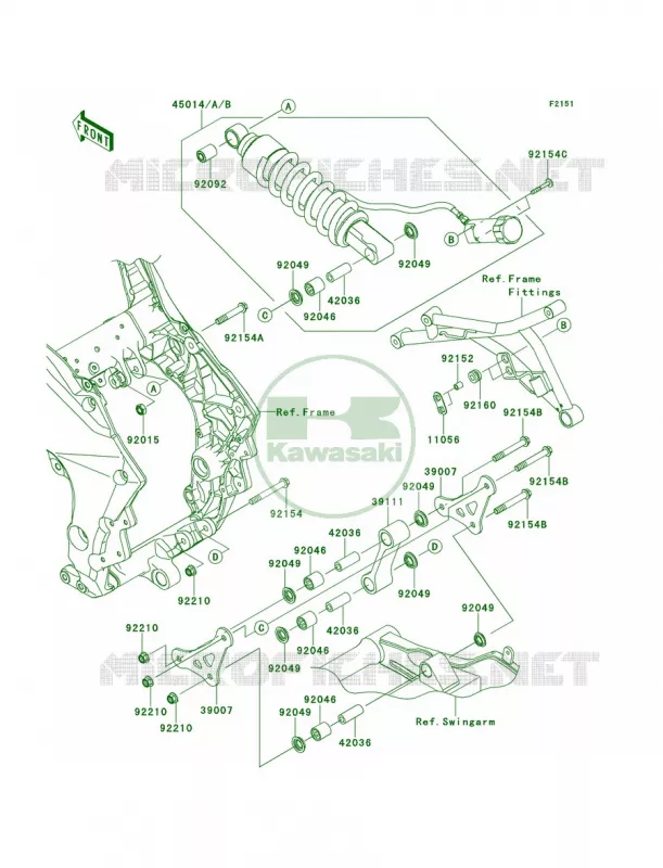 SuspensionShock Absorber Kawasaki MOTOS 100 2013 Versys 1000   KLZ1000ADF