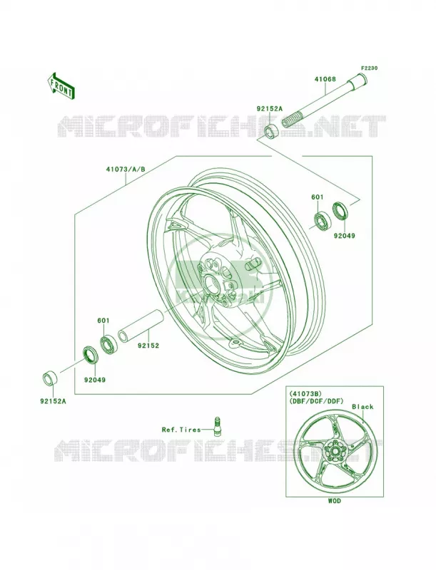 Front Wheel Kawasaki MOTOS 1000 2013 Z1000   ZR1000DDF