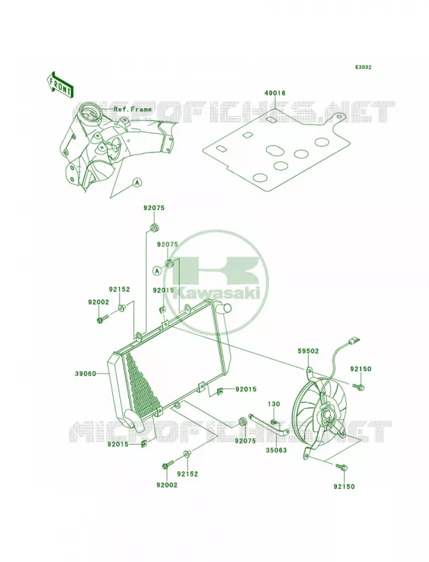 Radiator Kawasaki MOTOS 1000 2013 Z1000   ZR1000DDF