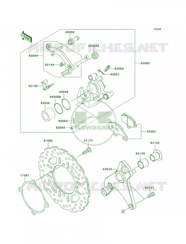 Rear Brake Kawasaki MOTOS 1000 2013 Z1000   ZR1000DDF