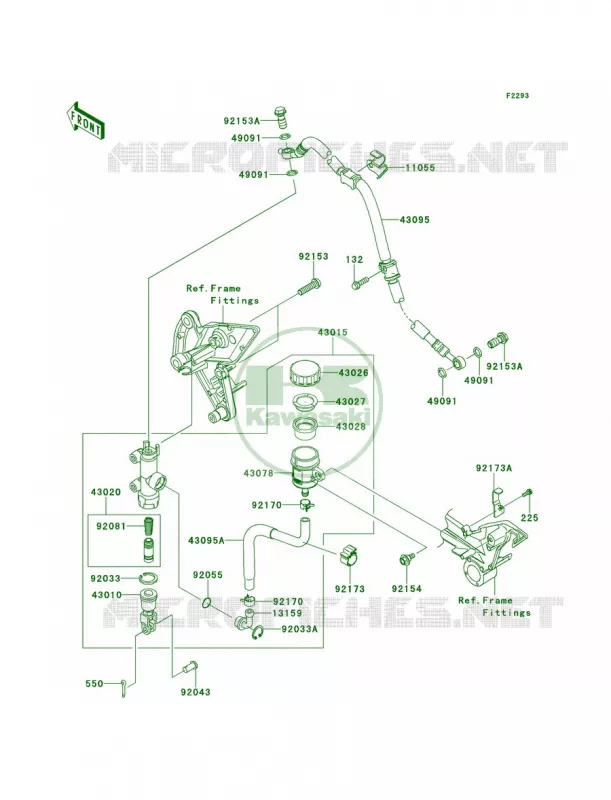 Rear Master Cylinder Kawasaki MOTOS 1000 2013 Z1000   ZR1000DDF