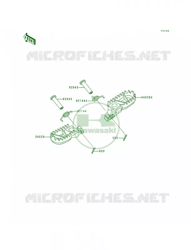 Footrests Kawasaki MOTOS 200 1999 KDX200  KDX200-H5