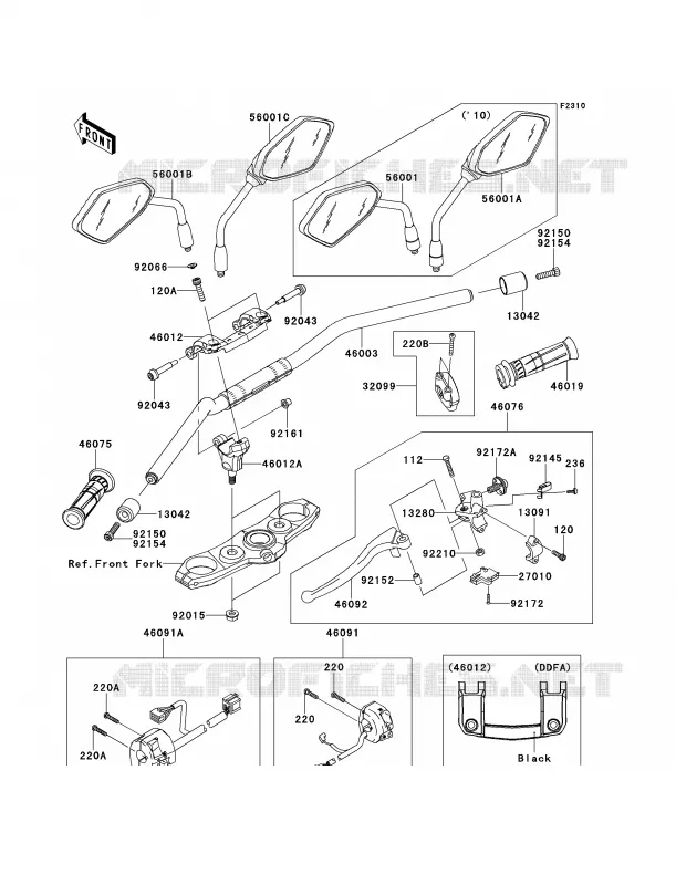 Handlebar Kawasaki MOTOS 1000 2013 Z1000   ZR1000DDFA