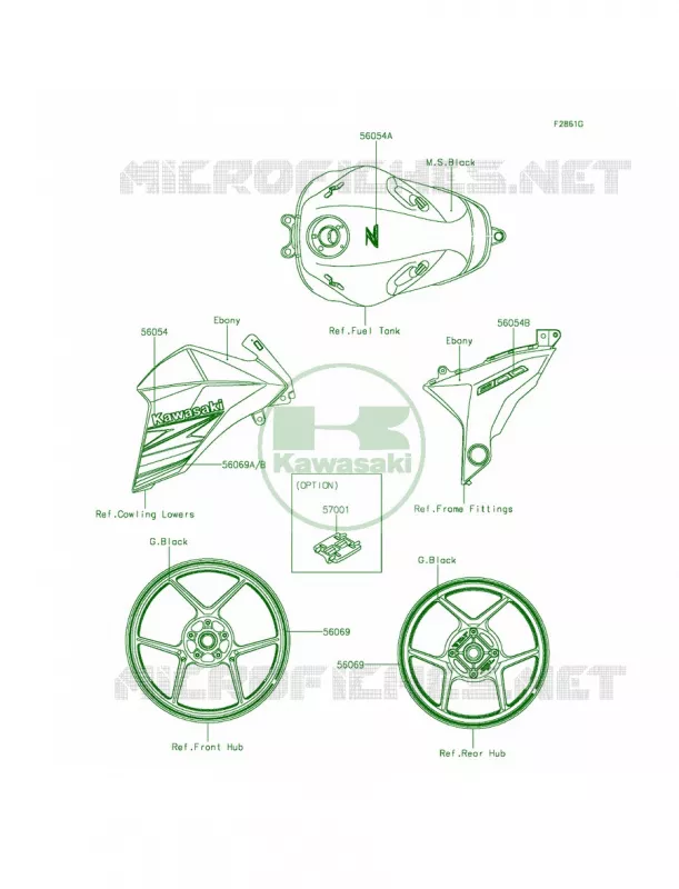 DecalsBlackAFF Kawasaki MOTOS 800 2013 ZR800   ZR800ADS