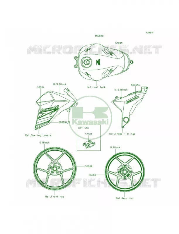 DecalsGreenAFF Kawasaki MOTOS 800 2013 ZR800   ZR800ADS