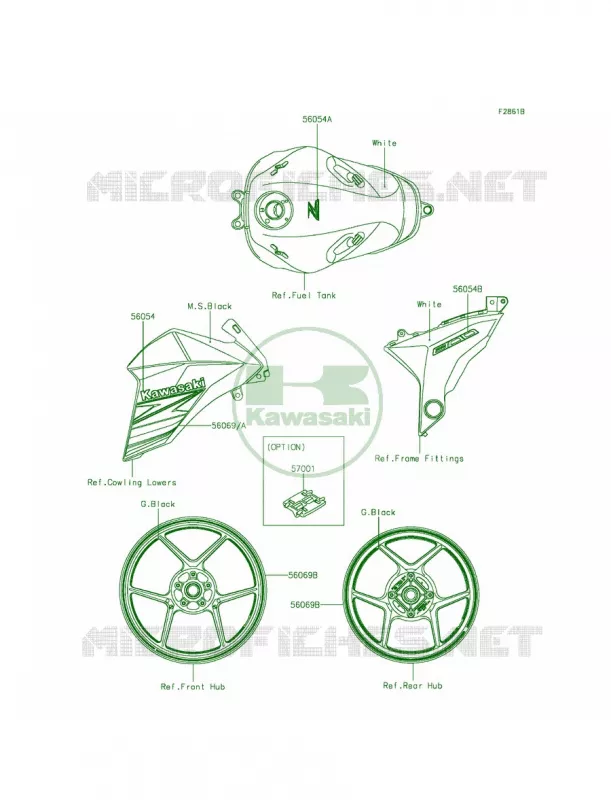 DecalsWhiteADS Kawasaki MOTOS 800 2013 ZR800   ZR800ADS