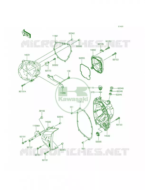 Engine Covers Kawasaki MOTOS 800 2013 ZR800   ZR800ADS