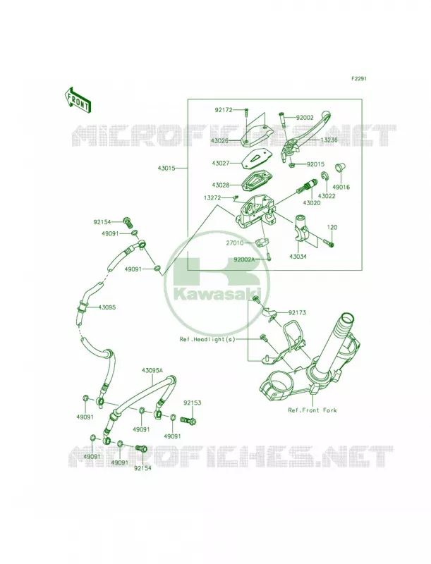 Front Master Cylinder Kawasaki MOTOS 800 2013 ZR800   ZR800ADS