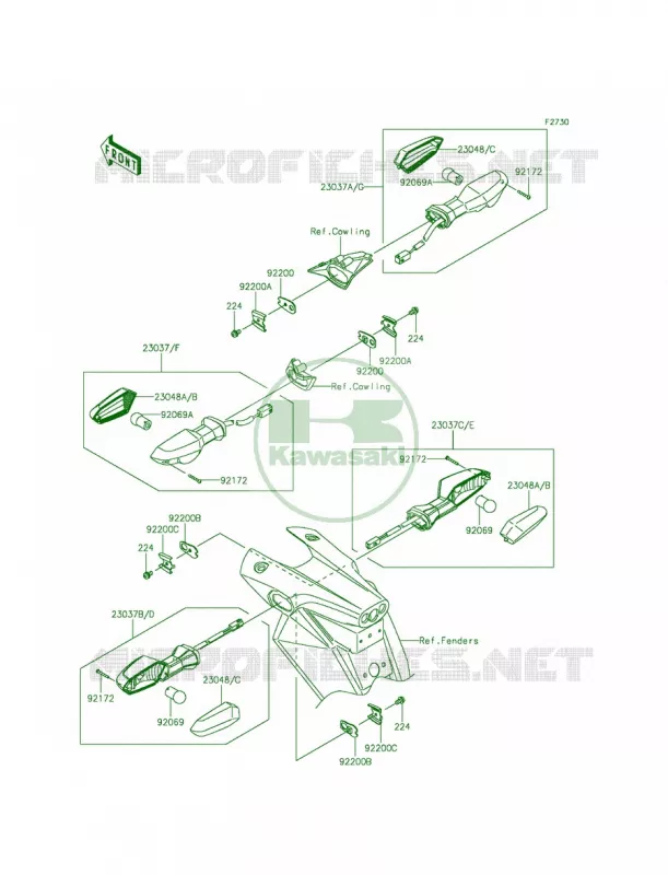 Turn Signals Kawasaki MOTOS 800 2013 ZR800   ZR800ADS