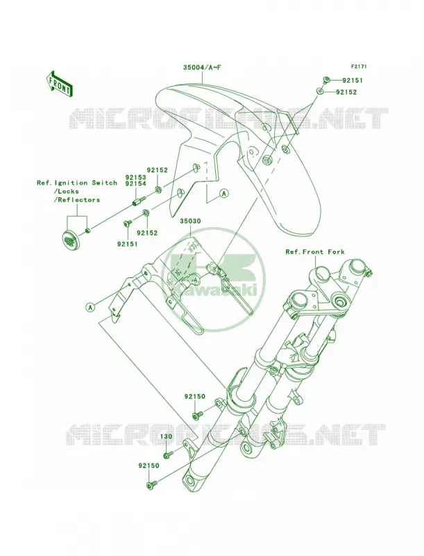 Front Fenders Kawasaki MOTOS 250 2012 Ninja 250R  EX250JCF