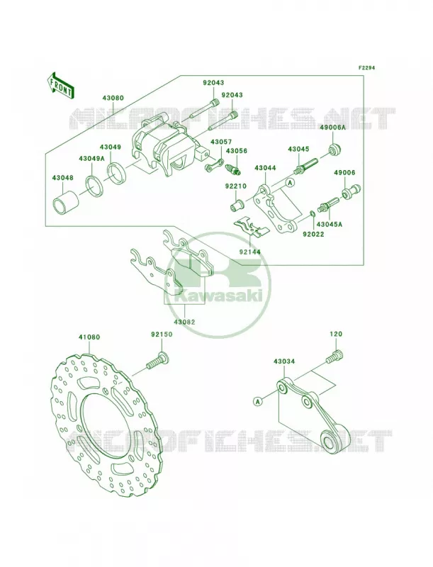 Rear Brake Kawasaki MOTOS 250 2012 Ninja 250R  EX250JCF