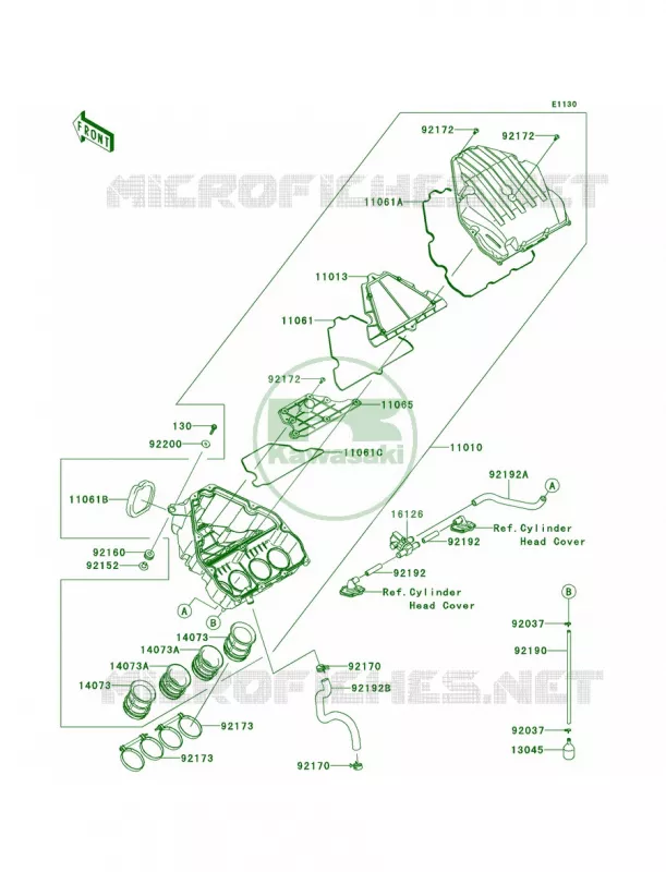 Air Cleaner Kawasaki MOTOS 1000 2012 Ninja 1000 ABS  ZX1000HCF