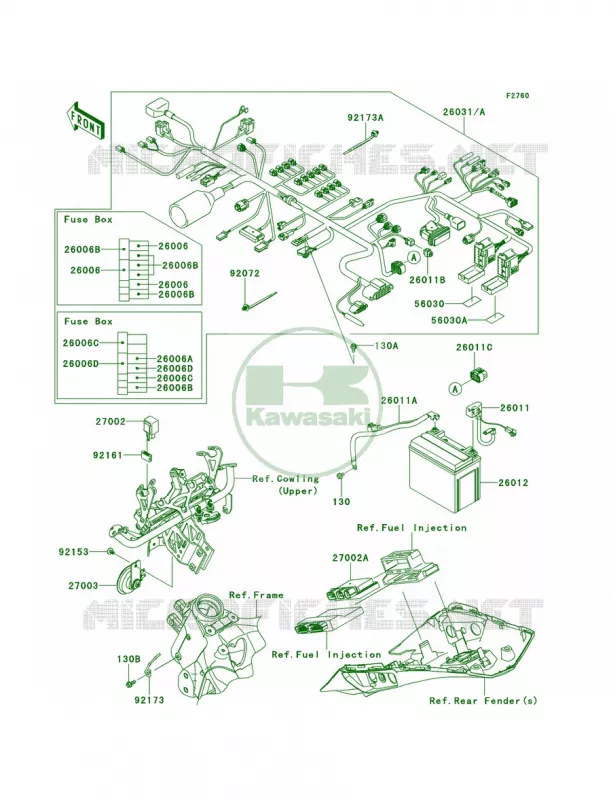 Chassis Electrical Equipment Kawasaki MOTOS 1000 2012 Ninja 1000 ABS  ZX1000HCF