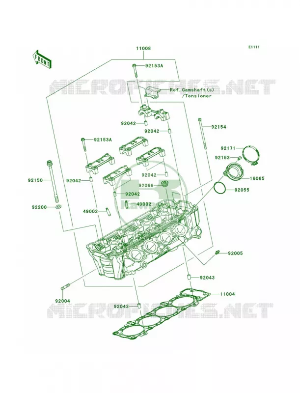 Cylinder Head Kawasaki MOTOS 1000 2012 Ninja 1000 ABS  ZX1000HCF