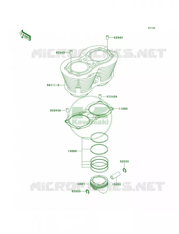 CylinderPistons Kawasaki MOTOS 800 2012 W800   EJ800ACF