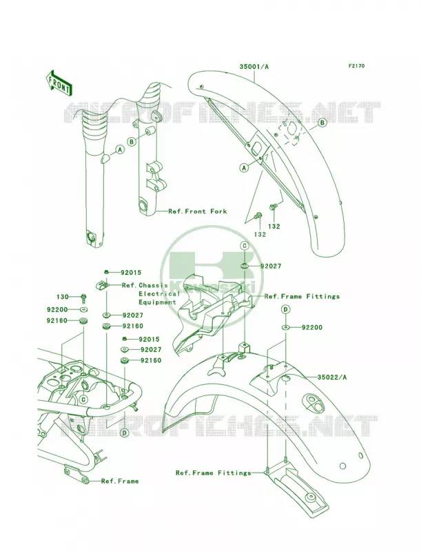 Fenders Kawasaki MOTOS 800 2012 W800   EJ800ACF